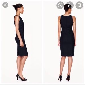 J. Crew black sheath wool dress super 120’s